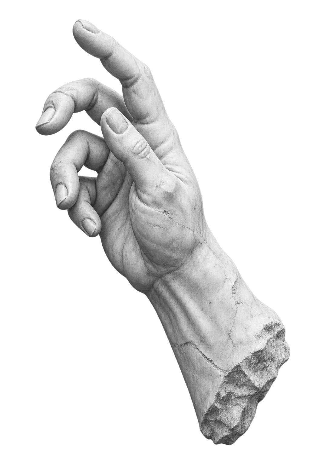 Escultura de mão humana